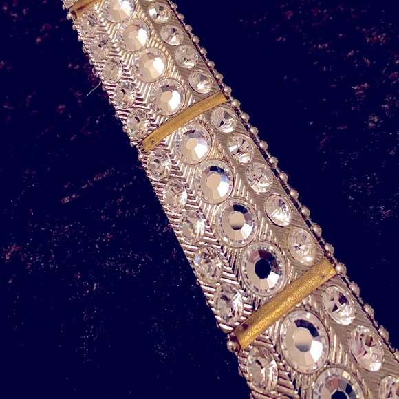 π CHRISTINE ALEXANDER ~ SWAROVSKI CRYSTAL STUDDED LEATHER BELT - Picture 8 of 8